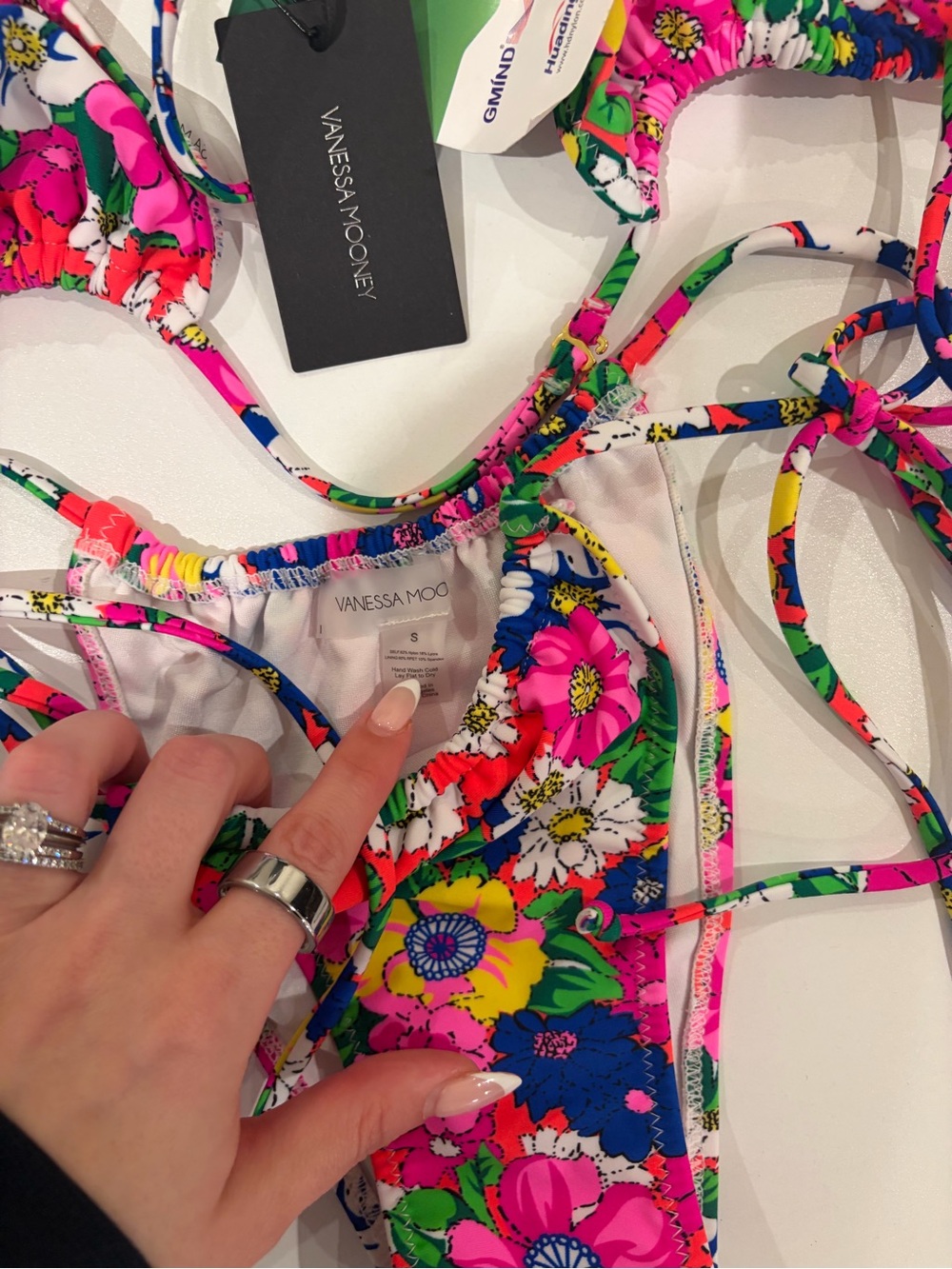 Vanessa Mooney Bikini Top & Bottom Floral Print Size Small NWT - Picture 4 of 5